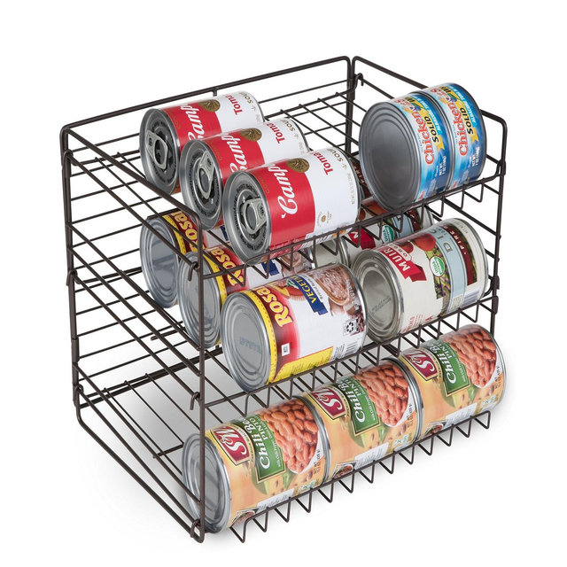 Smart Design Premium 3 Tier Can Rack Organizer with Adjustable Shelves
