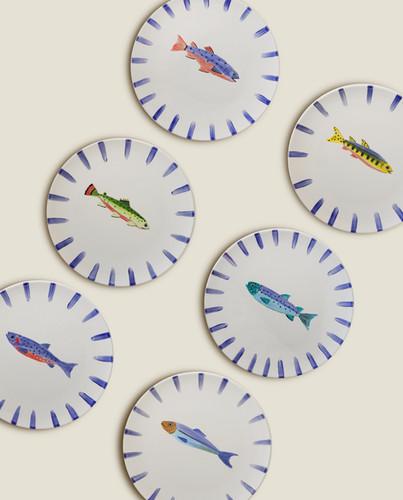 Gone fishing Set 6 plates