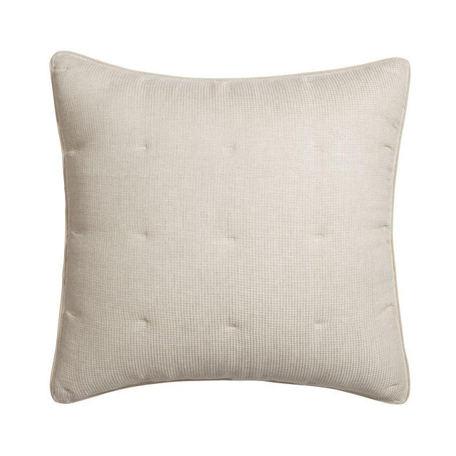 European Flax Linen Tufted Waffle Comforter Sham, Flax, Euro, Set of 2