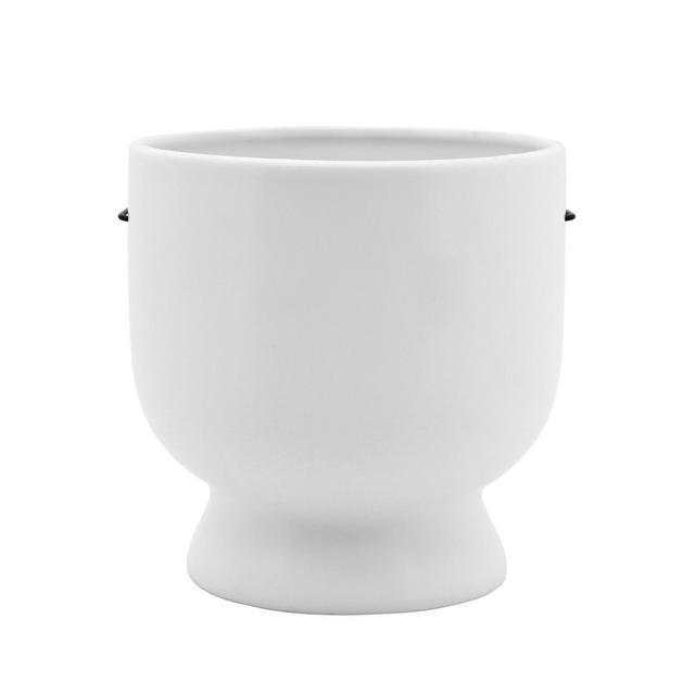 6" Face with Glasses Planter White - Sagebrook Home