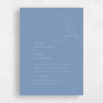 Denim Blue Wedding Invitation - Arum Classic