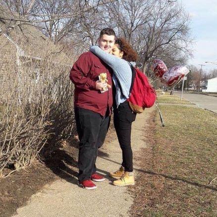Our first Valentines Day. The day after we had our first kiss!