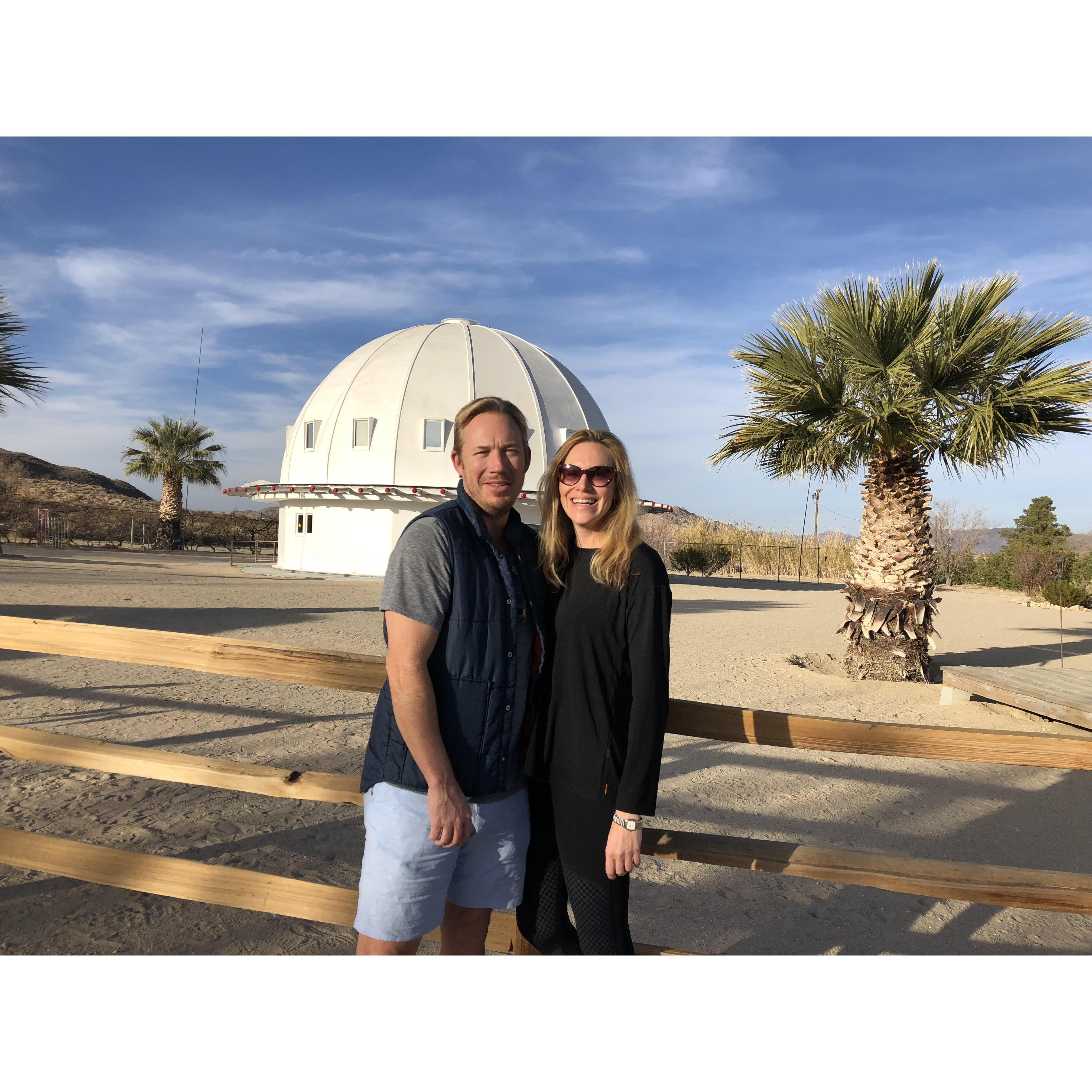 Our first New Year's together was in Joshua Tree (pictured here at the Integratron sound bath). On New Year's Day, we decided to move in together. Perhaps there were otherworldly forces at work?