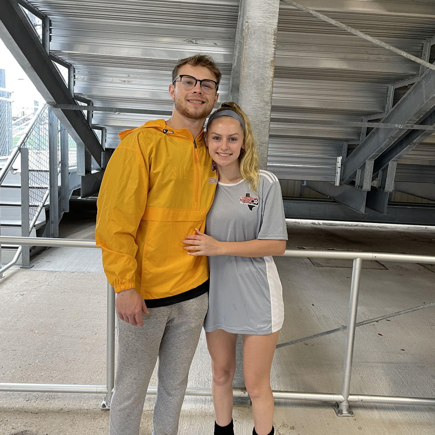 The Texas State All Star Game! Rebecca was nominated for this game on the same day as her prom so AJ flew down to the game and back with her for prom!