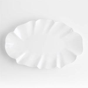 White Ruffle 22" Earthenware X-Large Platter