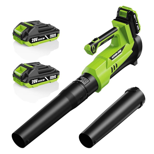 Cordless Leaf Blower 20V, 650 CFM & 200 MPH Battery Powered Blower, 6-Speed Variable Speed, Ultra Lightweight Handheld Leaf Blower, 2 x 2.0Ah Batteries, for Lawn Care Yard Patio Cleaning