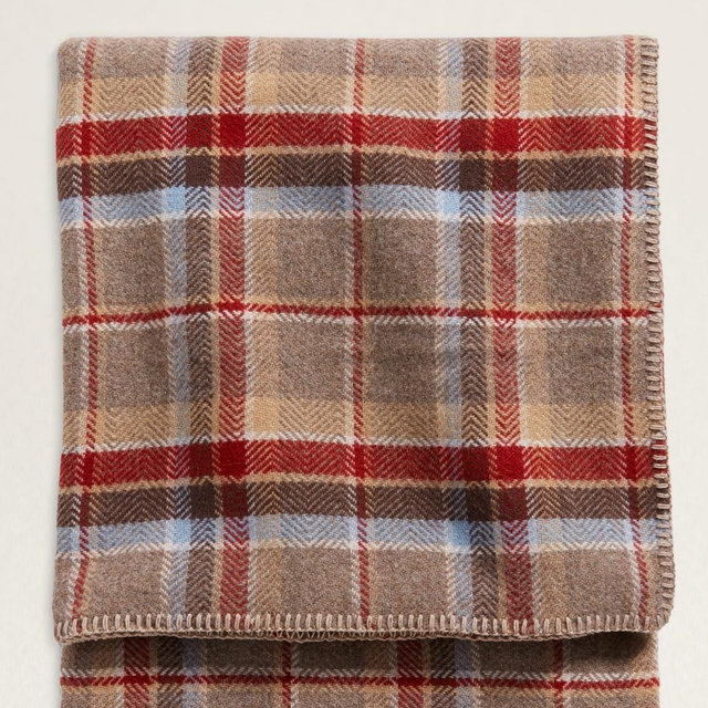 ECO-WISE WOOL PLAID/STRIPE BLANKET