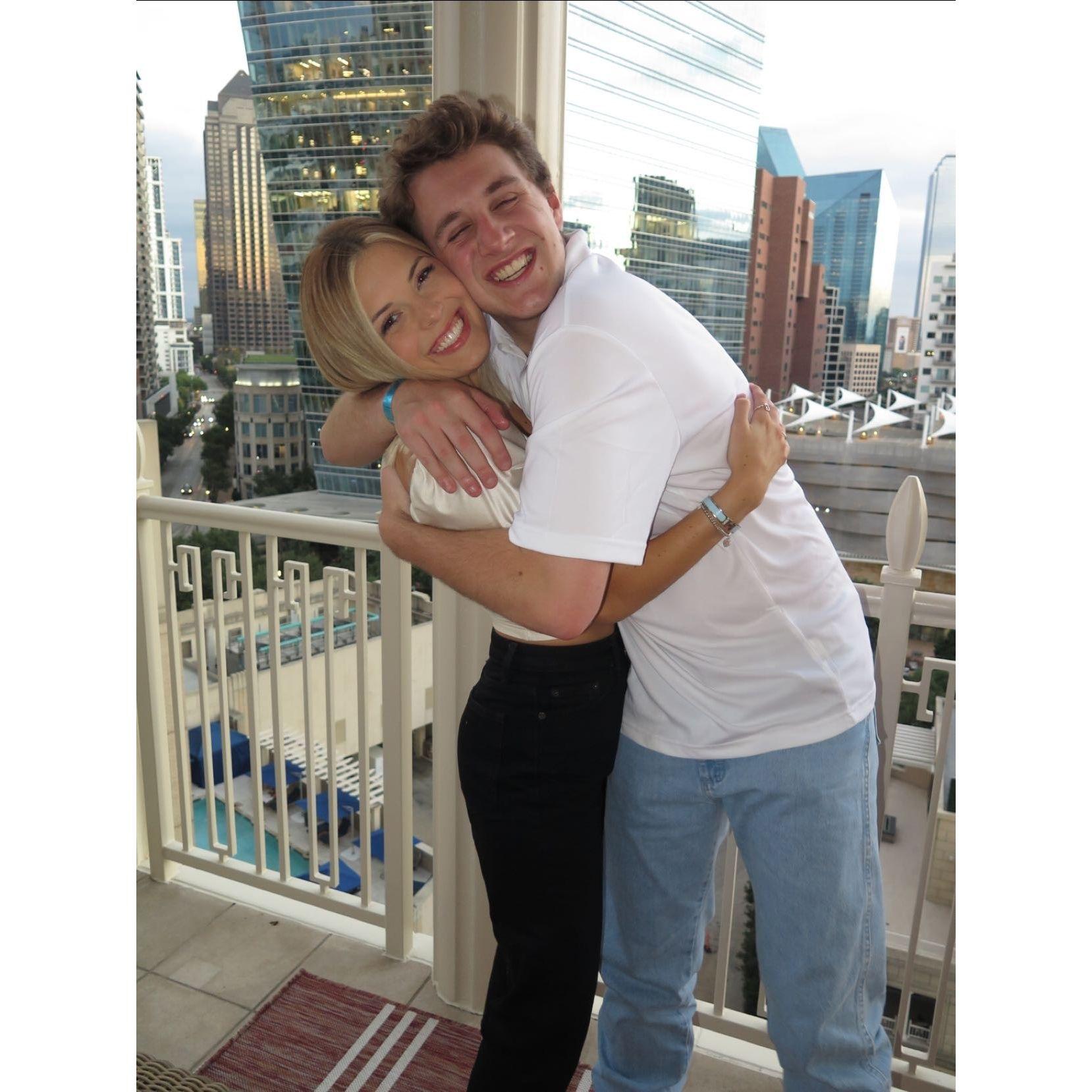 Ben and Reagan senior year in college attending a date event together. Their story started seven years ago as best friends, and over time, that friendship grew into something even more amazing.