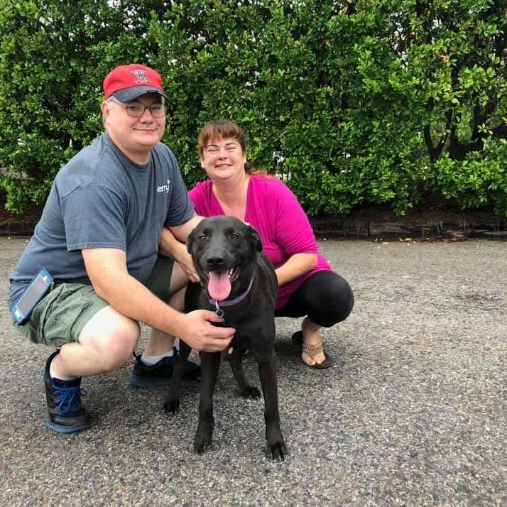 Sending off one of our foster dogs