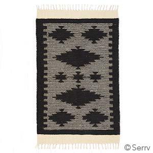 Black Stepped Diamond Rug