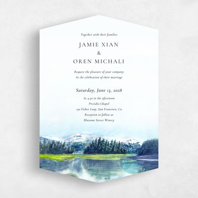 Blue Diamond Wedding Invitation - Deepcreek Winter