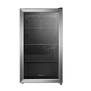 Insignia™ - 115 Can Beverage Cooler with Glass Shelves - Stainless Steel Look