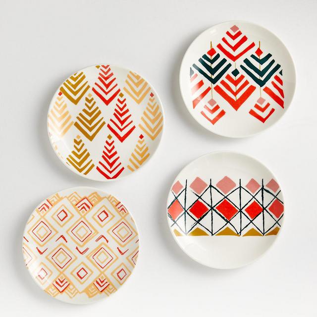 Fall Appetizer Plates with Stand, Set of 12