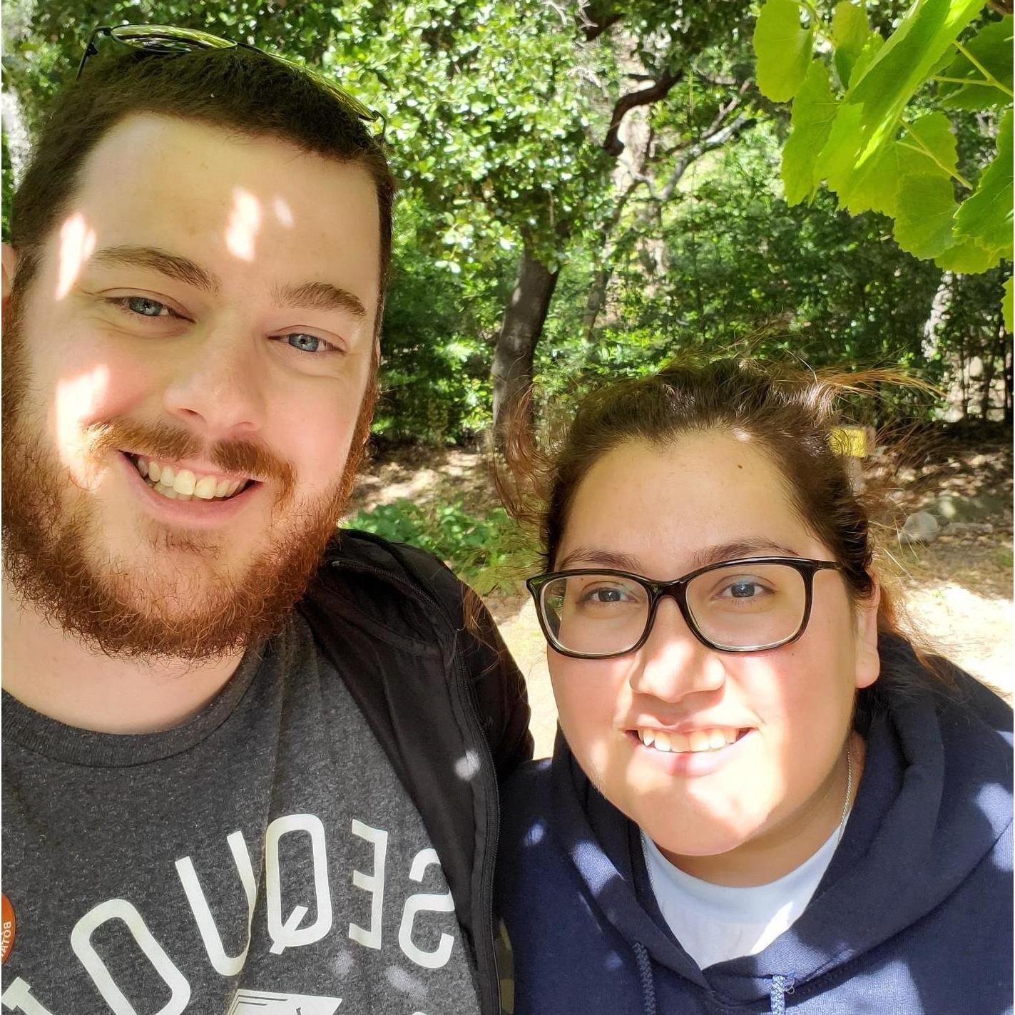 On our hike after we got engaged...