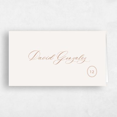 Tuscany, Beige Wedding Place Card - St Anne
