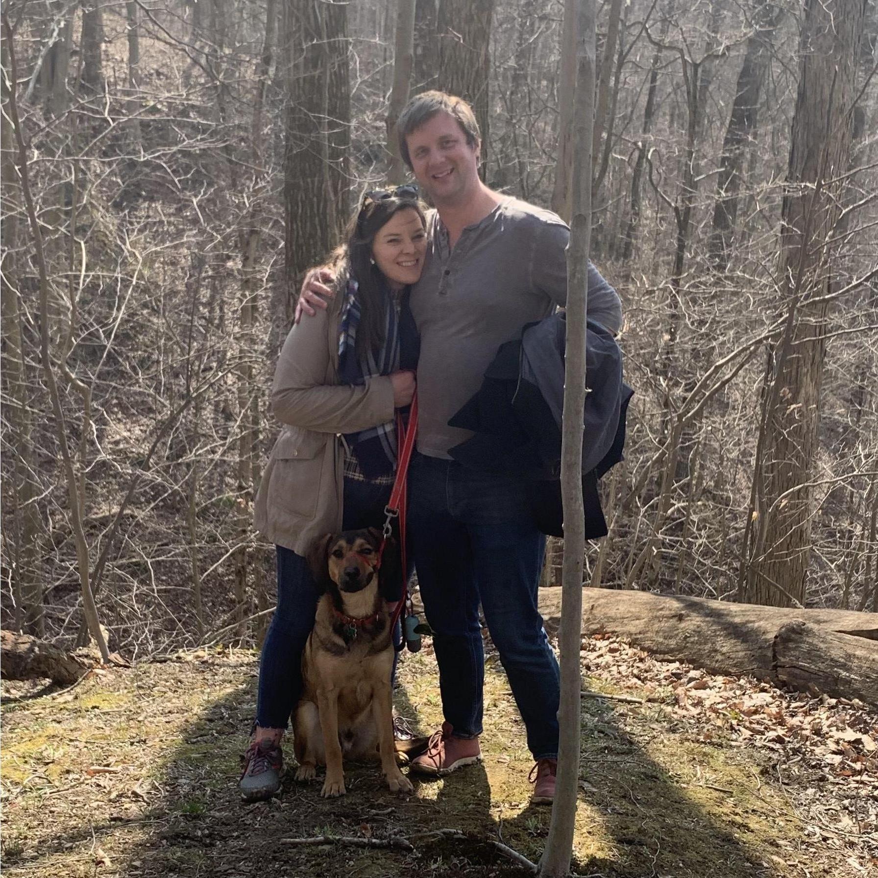 Finn's first hike during the Rochfords annual Easter scavenger hunt in April 2021!