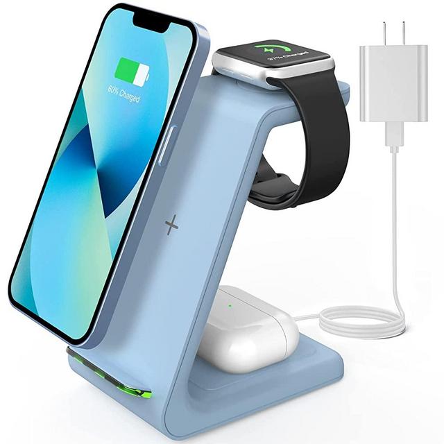 Wireless Charger, JoyGeek Wireless Charging Station for Apple Products, 3 in 1 Wireless Charging Stand for iPhone 14/13/12/11/X/8/SE Series, iWatch 7/6/SE/5/4/3/2, AirPods 3/Pro/2