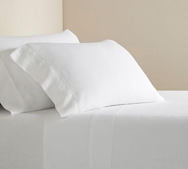 Belgian Flax Linen Sheet Set, Queen, White