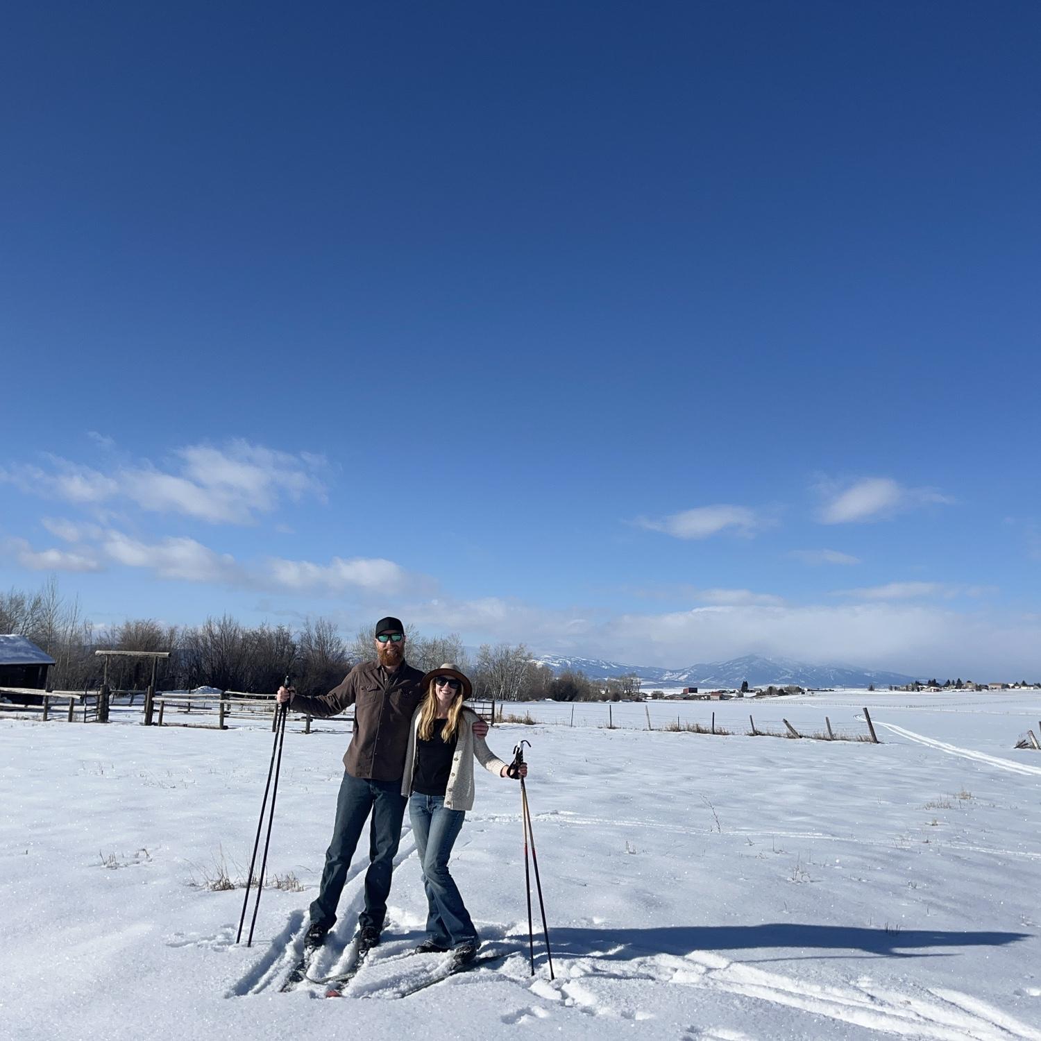 We skied to our venue for some fun engagement photos!