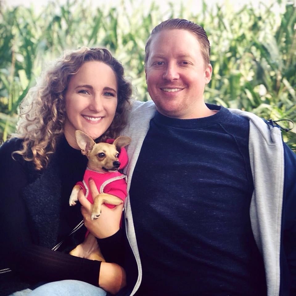 Our little family of 3 - yes, Dot will be at the wedding!