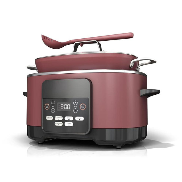 Niin-ja Foodi PossibleCooker 8.5qt Multi-Cooker: The Ultimate 6-in-1 Slow Cooker Steam, Sear, Bake & Nonstick Oven‑Safe Pot, Glass Lid, Integrated Spoon, Nonstick