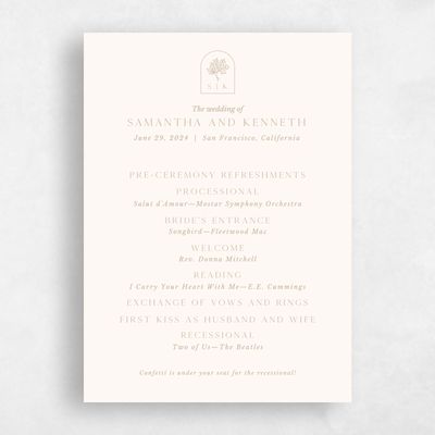 Multi-Colored Wedding Program - Mapleton