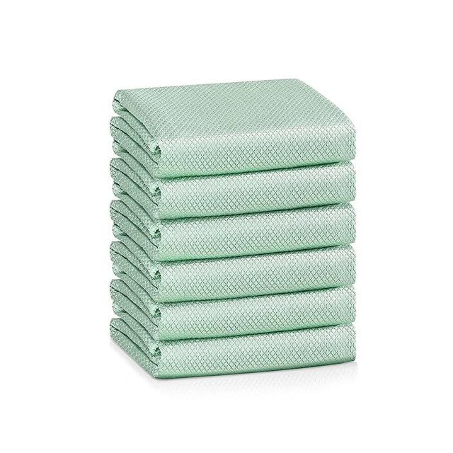 Nanoscale Cleaning Cloth,Easy Clean Fish Scale Microfiber Glass Cleaning Cloths Streak Free for Window Car Mirrors Windshield Lint Free Microfiber Polishing Cleaning All-Purpose Towel Pack of 6(Green)