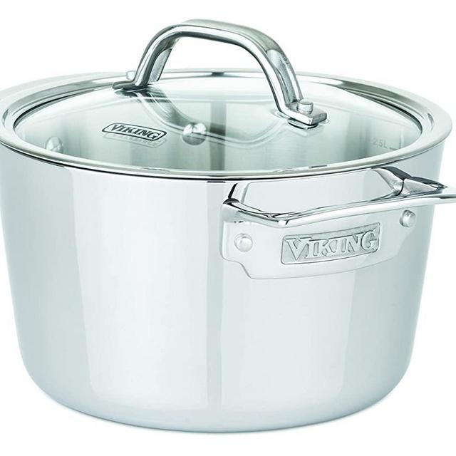 Viking Contemporary 3-Ply Stainless Steel Soup Pot, 3.4 quart, Silver