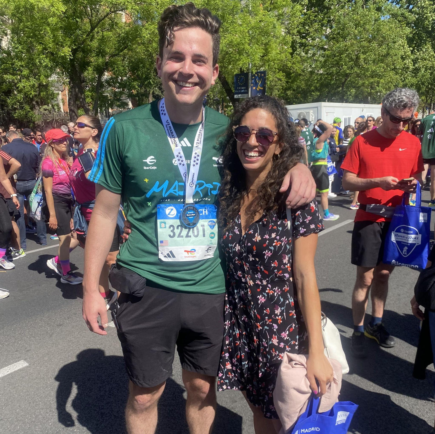 April 2023 | Diana cheering Ben on at the Madrid Rock & Roll Half-Marathon.