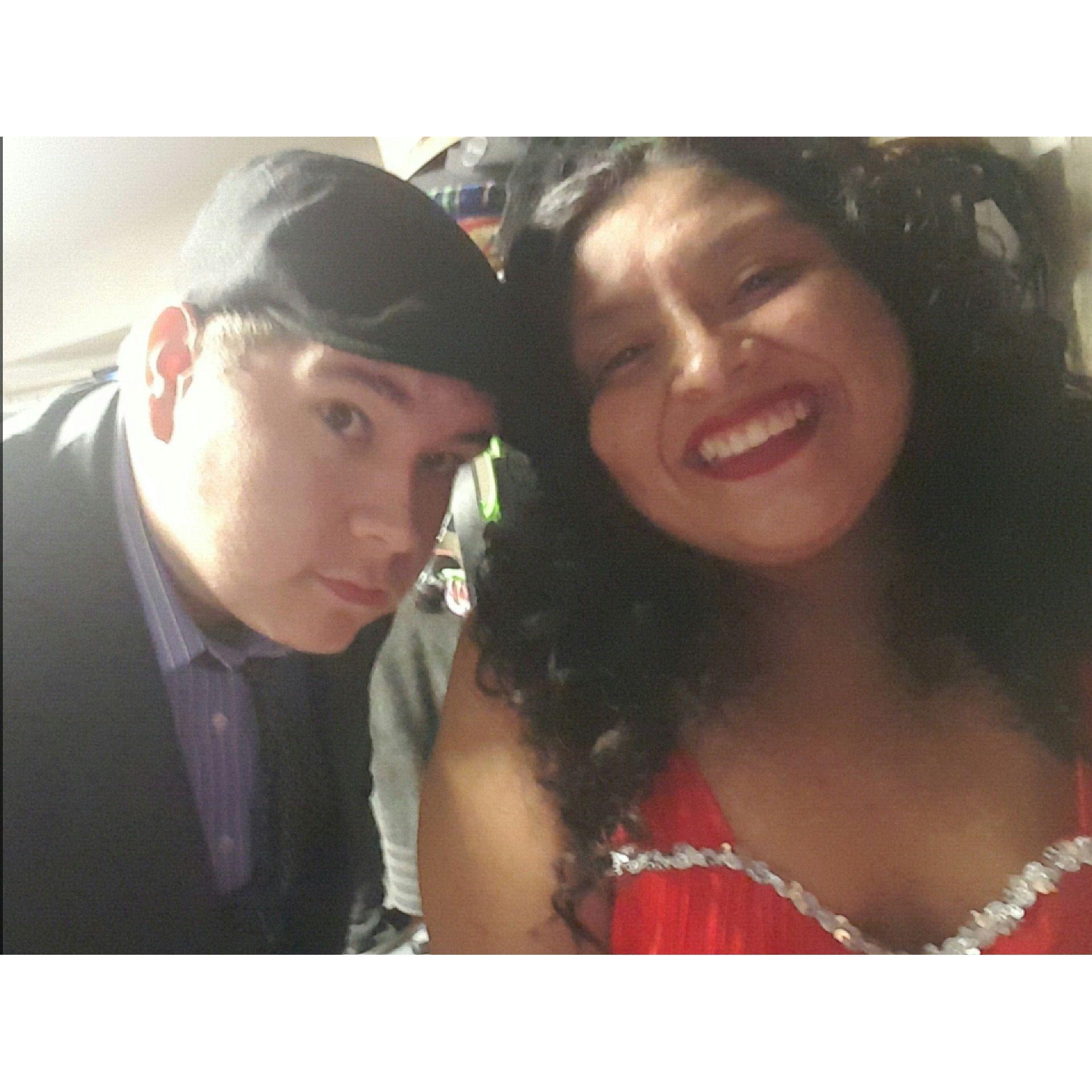 Our first family party together! It was a halloween costume party