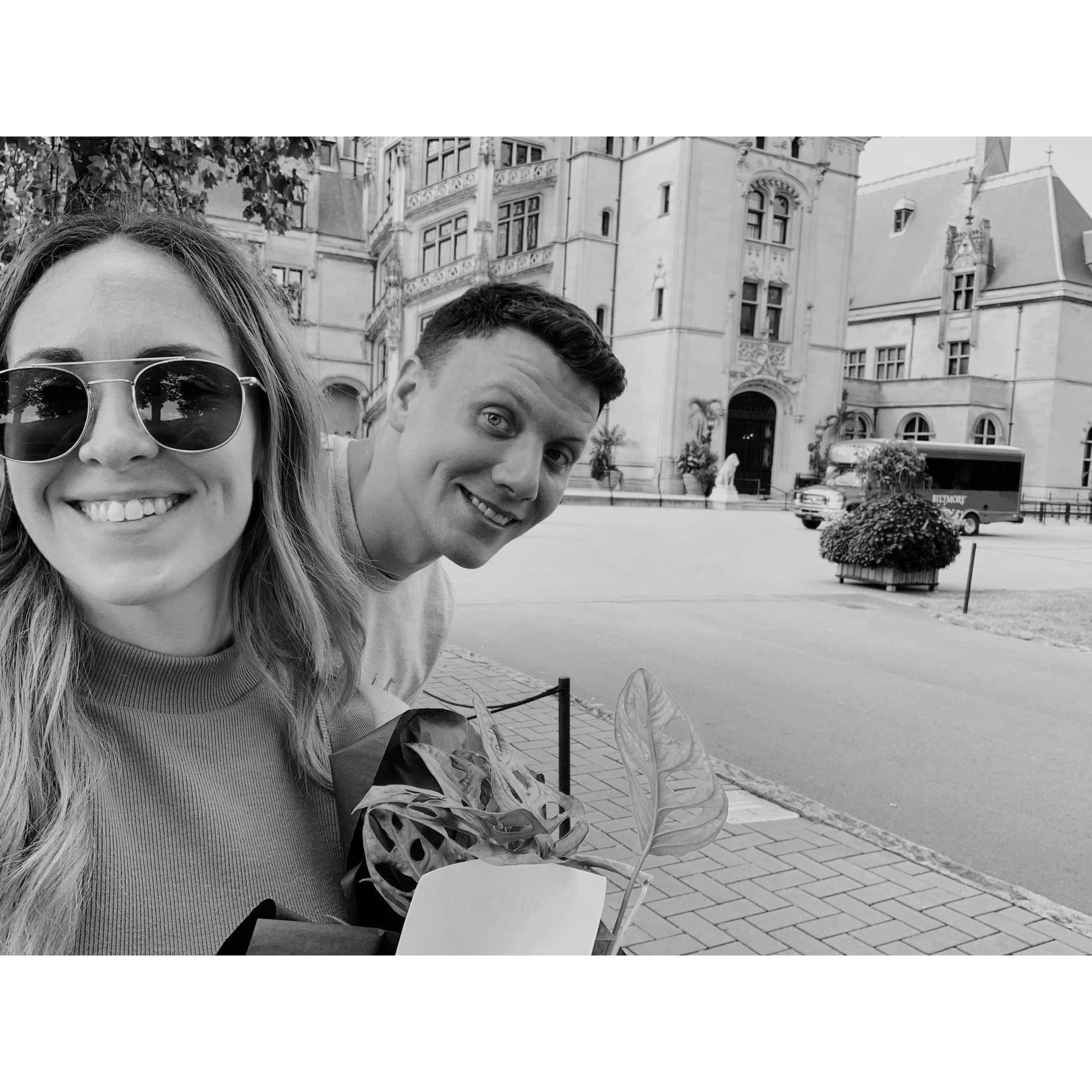 Robbie's first trip to the Biltmore. Ft. the only plant I have ever been able to keep alive.