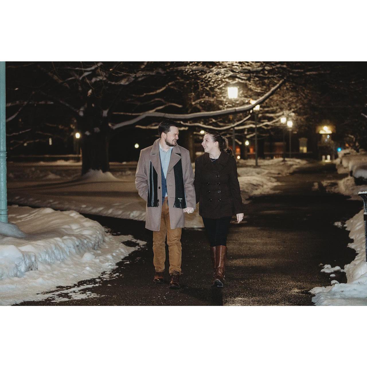 Winter night after the proposal on February 8, 2020.