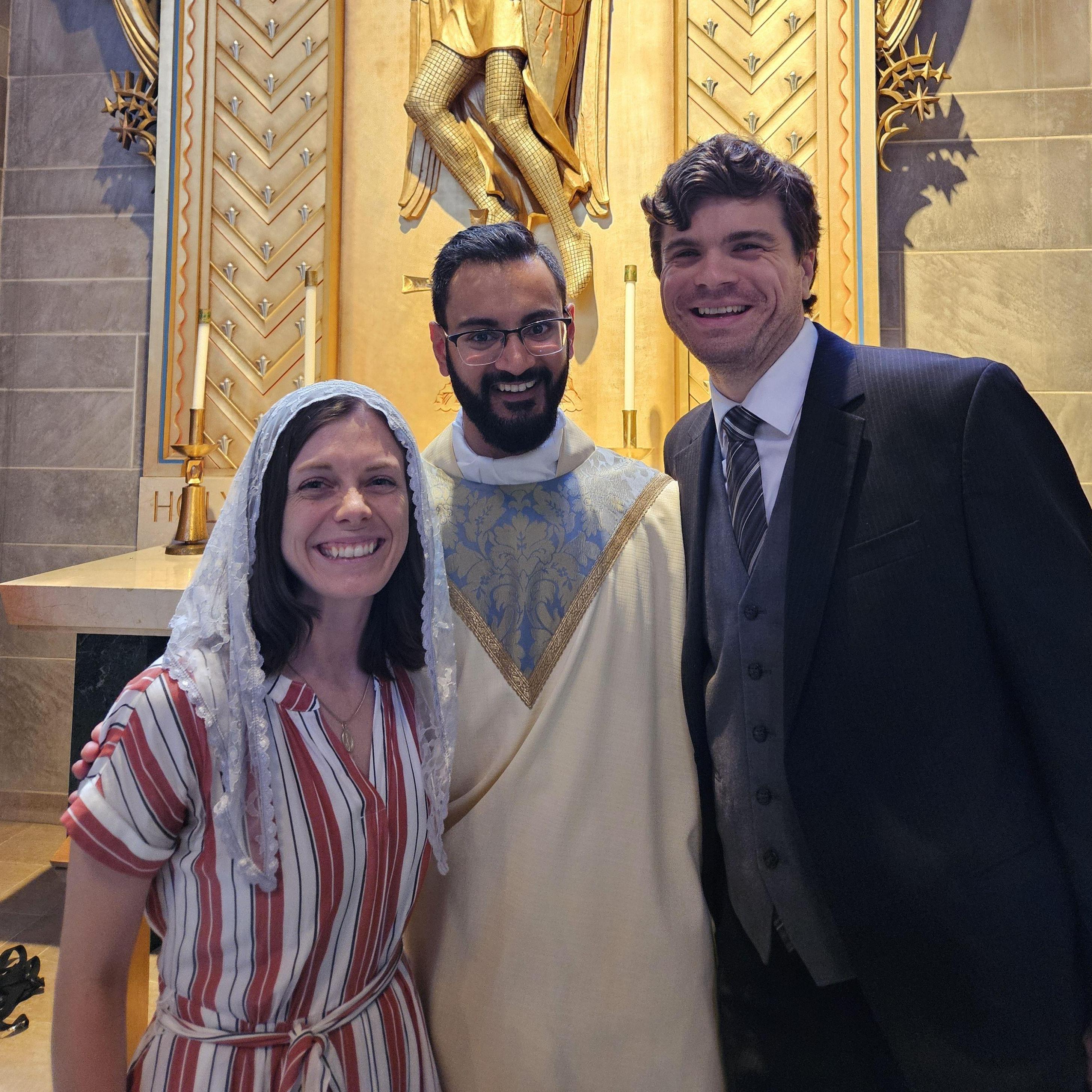 June 2024 - We got a first priestly blessing from Fr. Daniel, who celebrated the baptism where we met :)