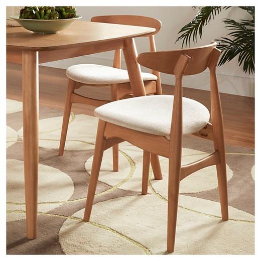 Cortland Danish Modern Natural Dining Chair (Set of 2) - Inspire Q