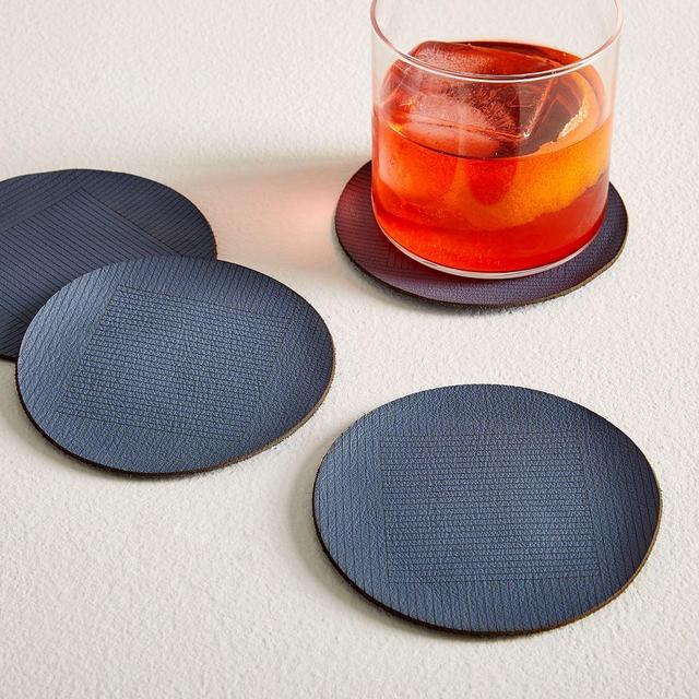 Molly M Within Leather Coasters, Slate, Set of 4