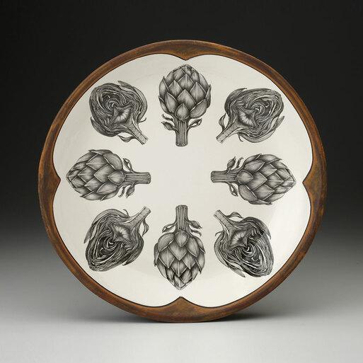 Small Round Platter: Artichoke White
