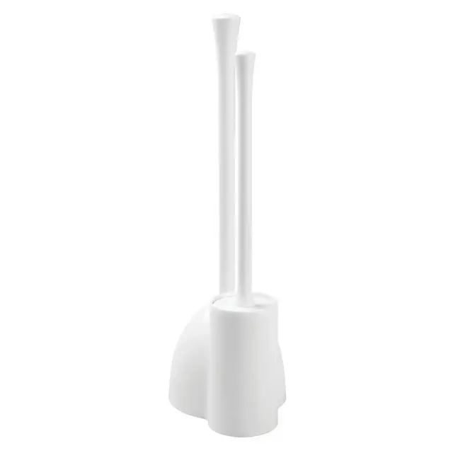 iDESIGN UNA Slim Bowl Brush and Plunger White