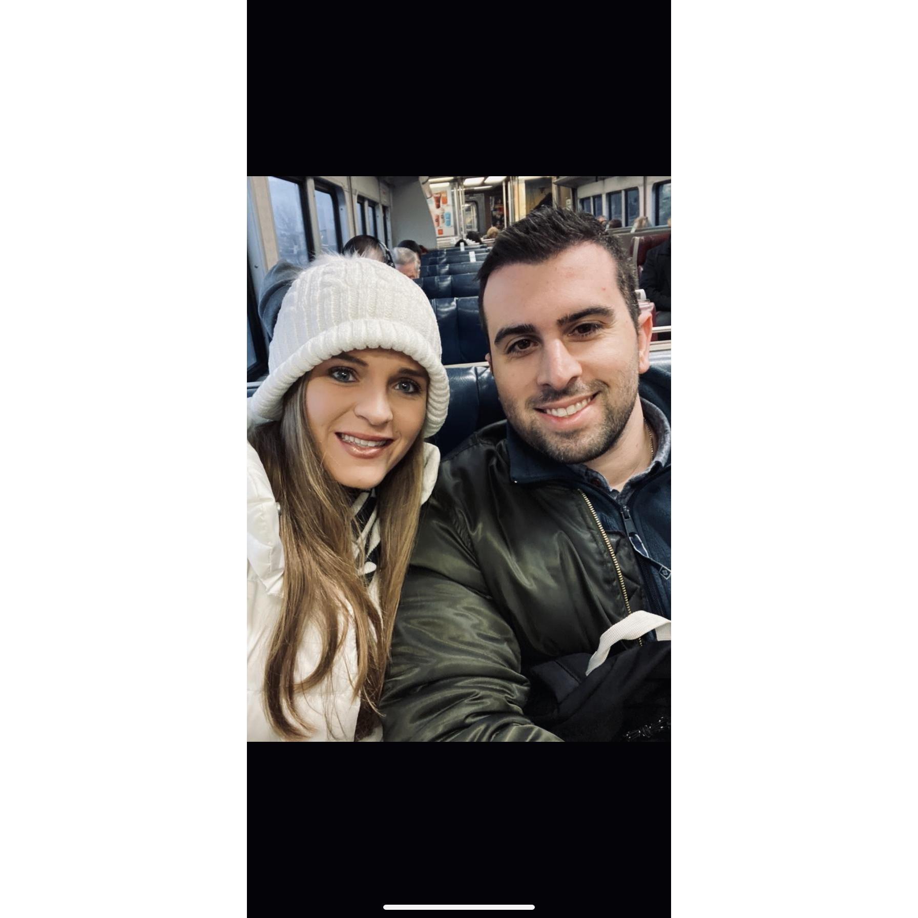 First time riding the subway heading into the city