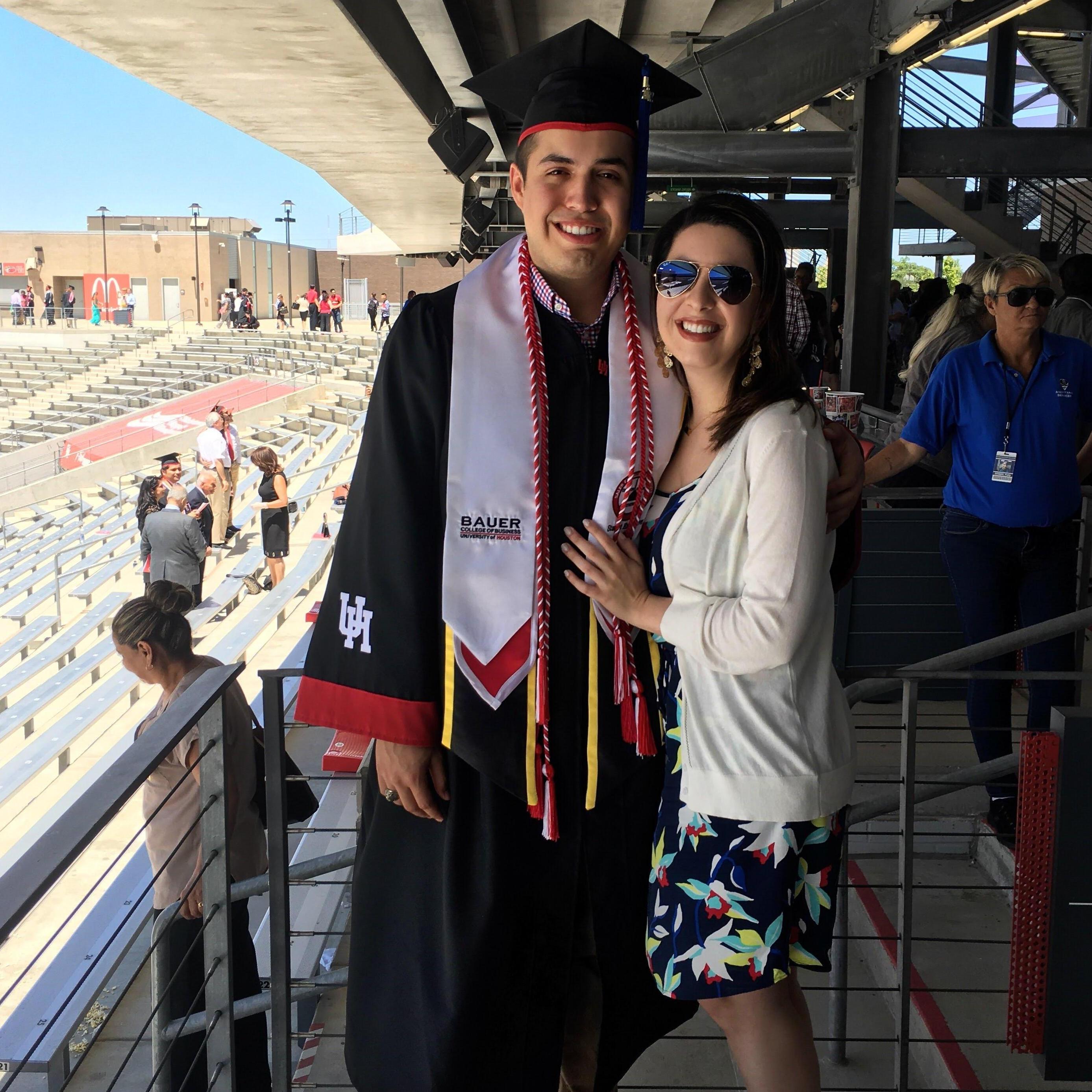 At Shane's graduation from the University of Houston