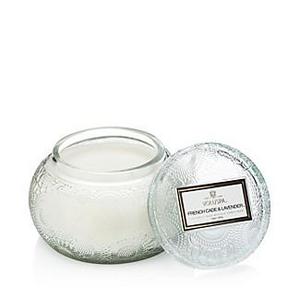 VoluspaJaponica French Cade & Lavender Embossed Glass Chawan Bowl Candle