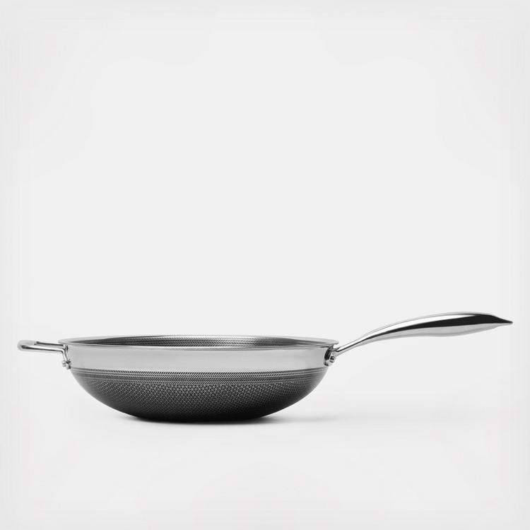 HexClad - The HexClad Wok is 12 across and 3 deep, allowing for