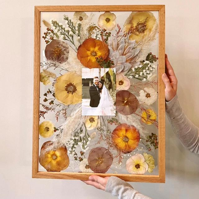 Custom Pressed Flower Frame - Wedding Flowers or Other Event Flowers