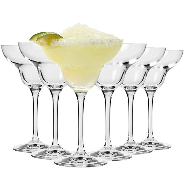 KROSNO Margarita Cocktail Glasses | Set of 6 | 9.1 oz | Avant-Garde Collection | Perfect for Home, Restaurants and Parties | Dishwasher Safe