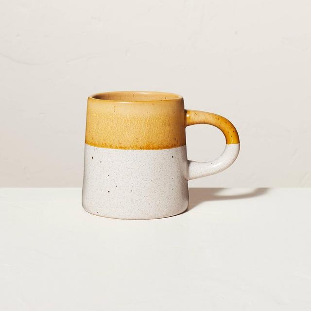 18oz Dipped Stoneware Mug Speckled Gold - Hearth & Hand™ with Magnolia