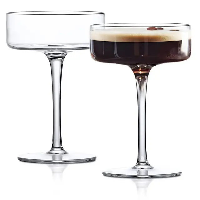 Clear Cocktail Martini Coupe Glass 6.5oz - 2 Piece Set