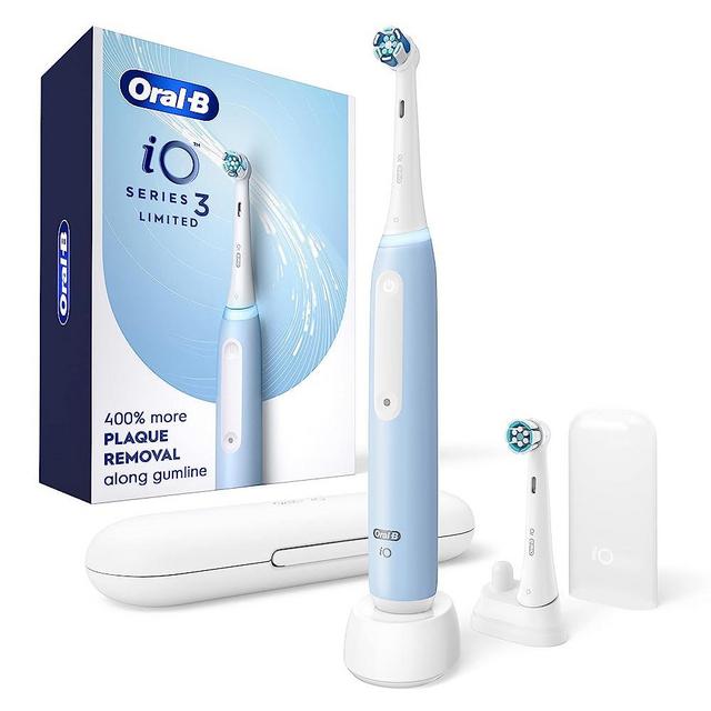 Oral-B iO Series 3 Limited Electric Toothbrush with (2) Brush Heads, Rechargeable, Icy Blue