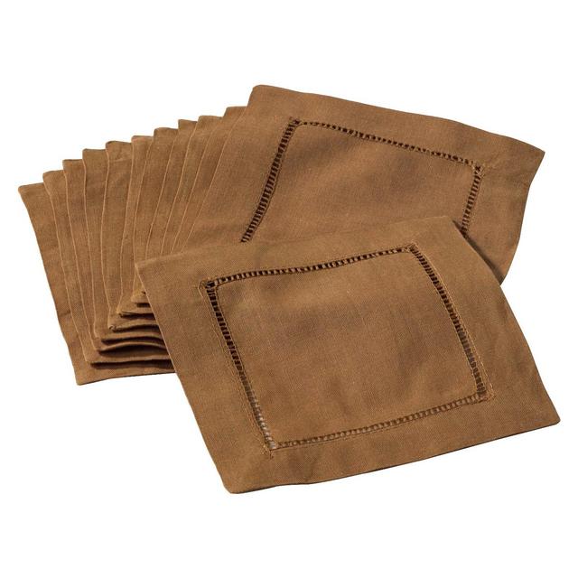 Hemstitched Cocktail Napkins Topaz (Set of 12)