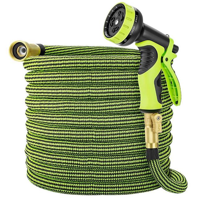 Eleegan Garden Hose 50 ft Water Hose with 10 Function Nozzle, Leakproof Flexible Expandable Hose with Solid Brass Fittings, Extra Strength 3750D Durable Expanding Yard Hose Car Wash Hose Pipe