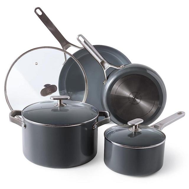 Greater Goods Party of Four Cook Kit - 10 Piece Nonstick Cookware Set for a Complete Kitchen | Non Toxic, Teflon Free Pots and Pans Work on All Cooking Surfaces, Even Induction (Midnight Gray)