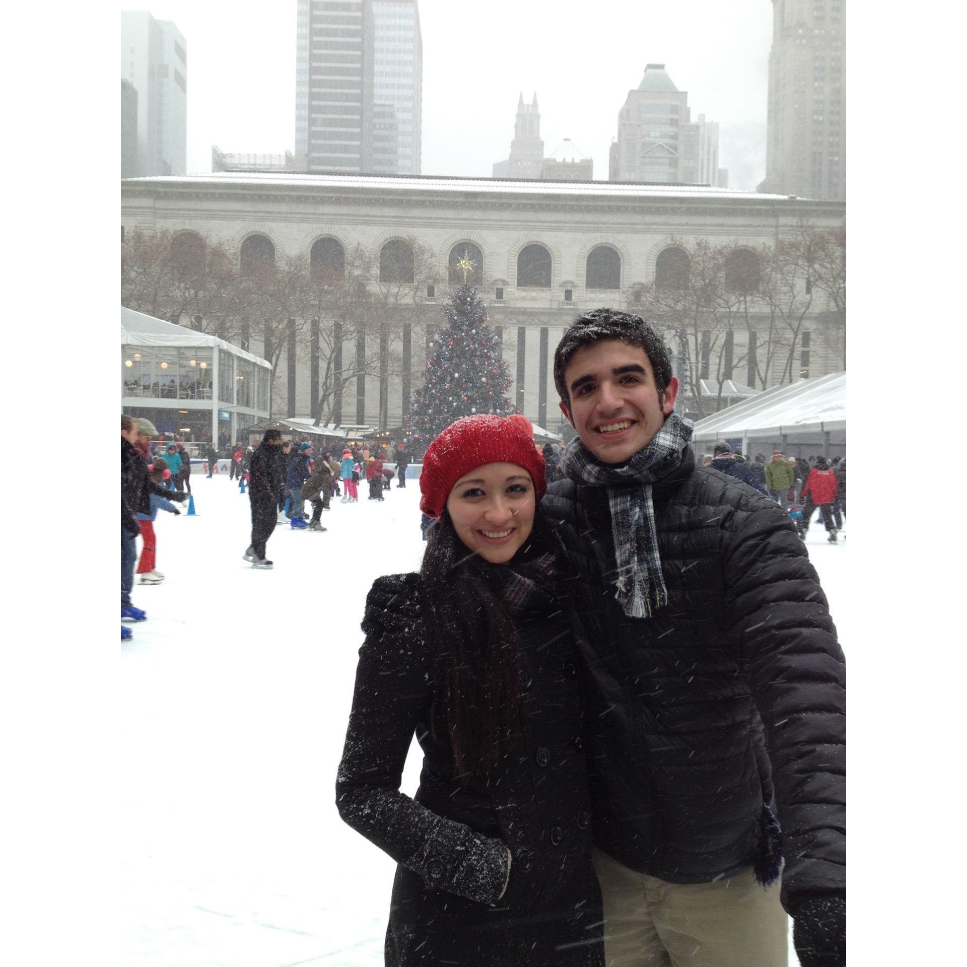 The start of our ice skating in Bryant Park tradition.